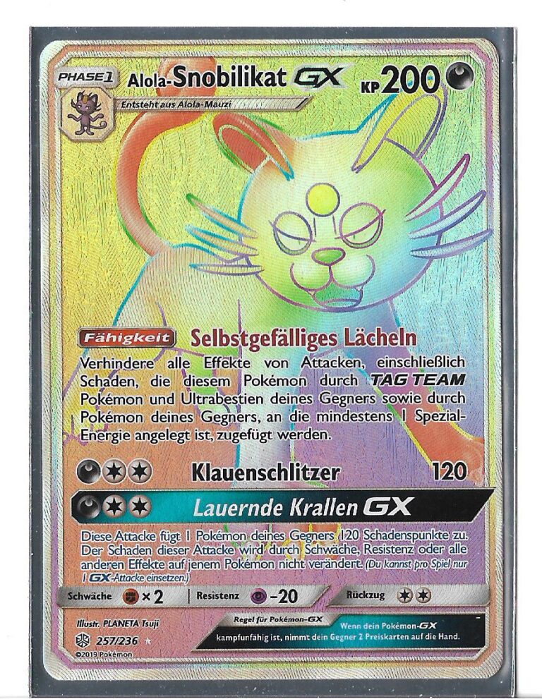 Alola Snobilikat Gx Regenbogen Rare Cardcat