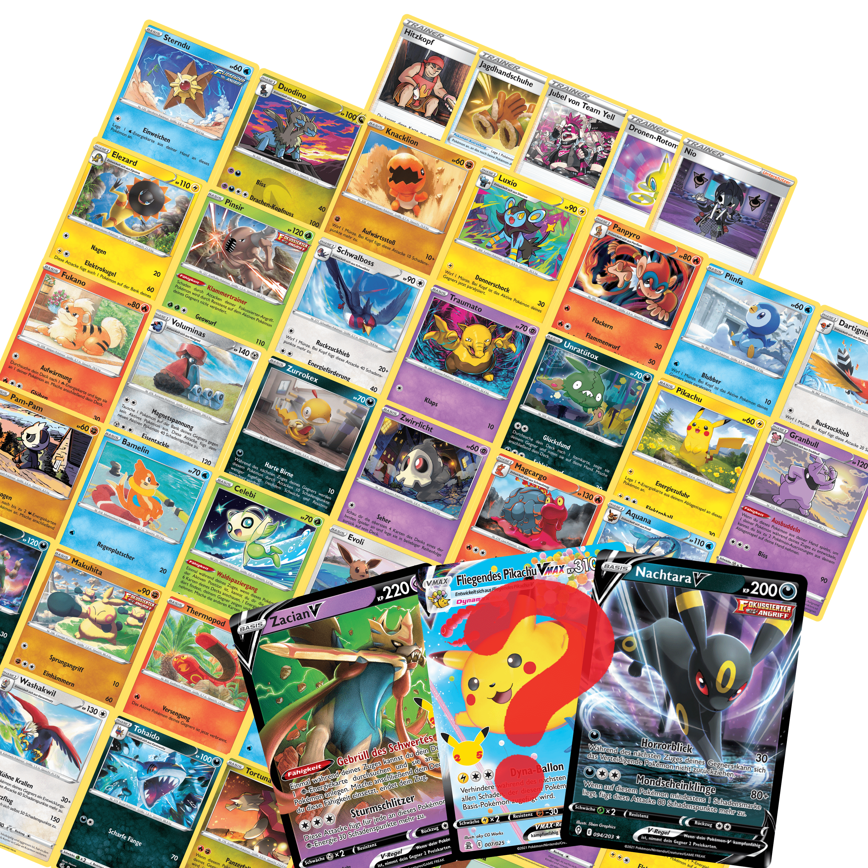 50 Pokemon Cards Lot - Guaranteed Rare V / EX - German Edition, Mint Condition