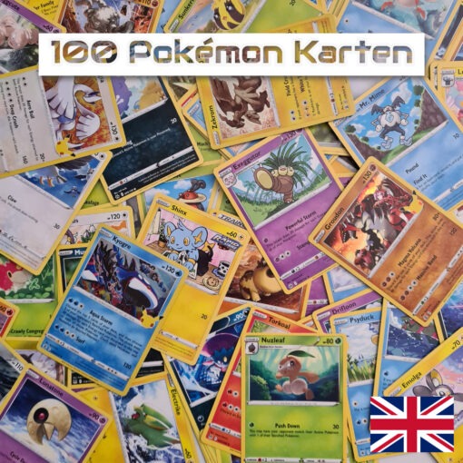 100 Pokemon Karten unsortiert inkl. 5 Holos - ENG