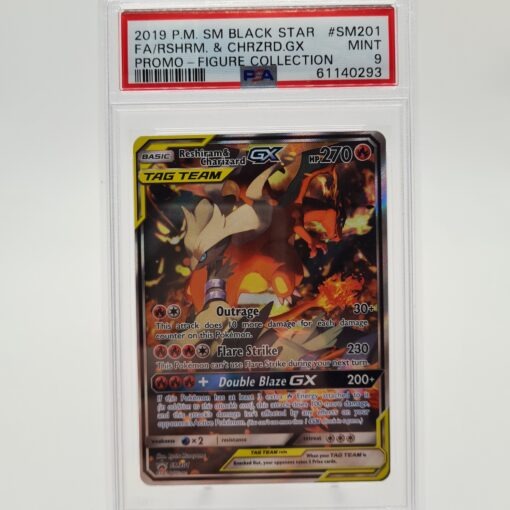 PSA 9 Reshiram & Charizard GX - SM201