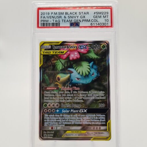 PSA 10 Venusaur & Snivy GX - SM229