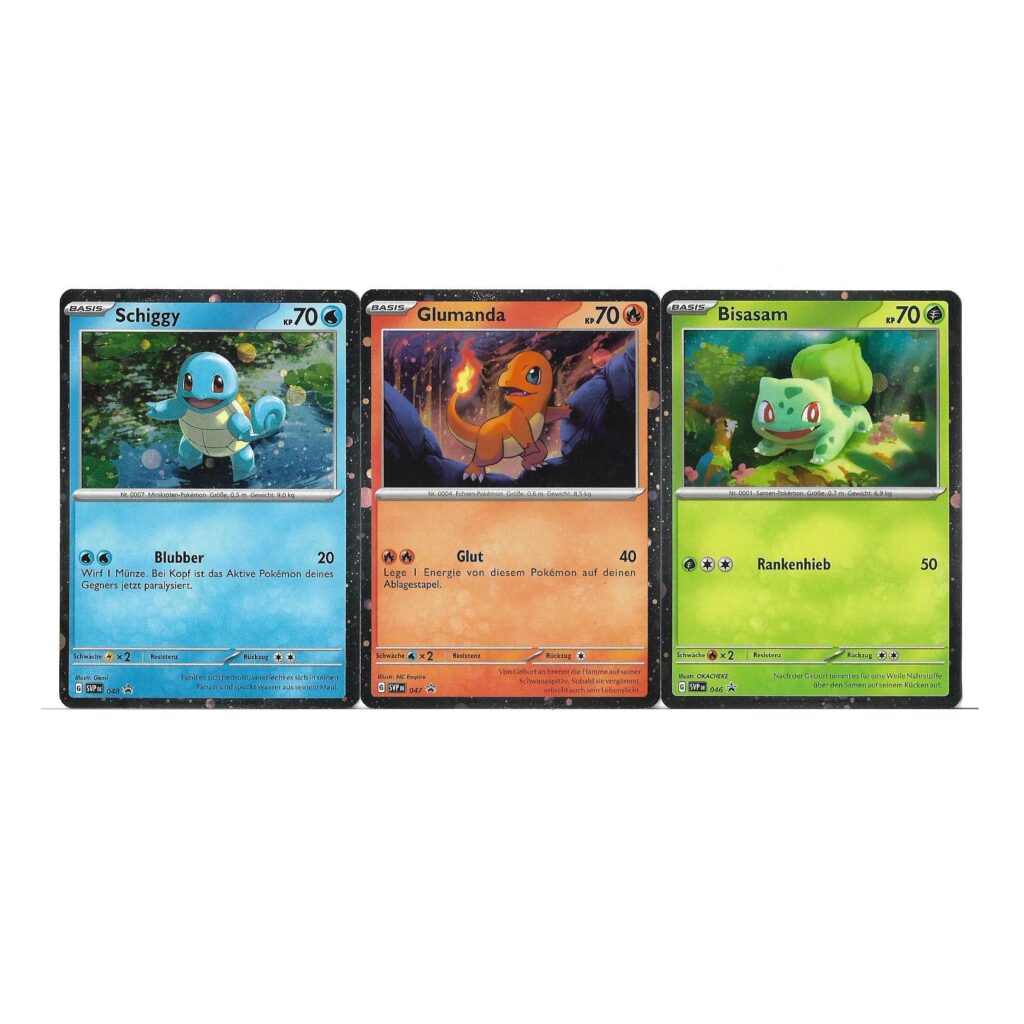 Bisasam Glumanda Schiggy Holo 3er Promo Set