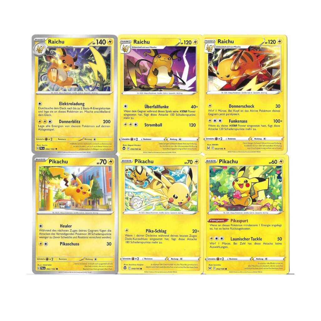 Pikachu Raichu 3er Set