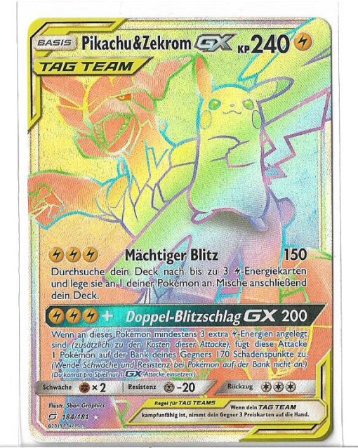 Pikachu & Zekrom GX - 184/181
