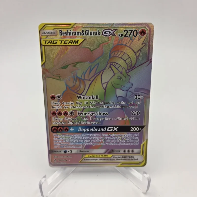 Reshiram Glurak GX Regenbogen