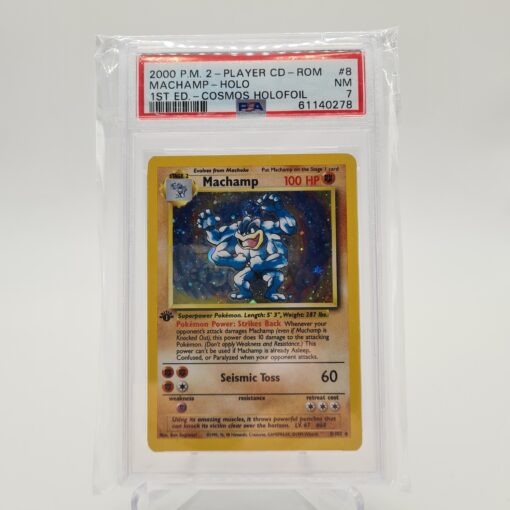 PSA 7 - Machamp 1. Edition Cosmic Holo 8/102