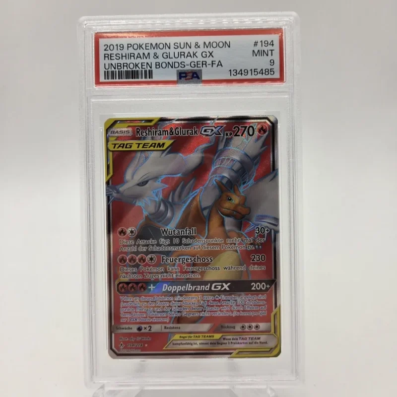 Reshiram Glurak GX PSA 9